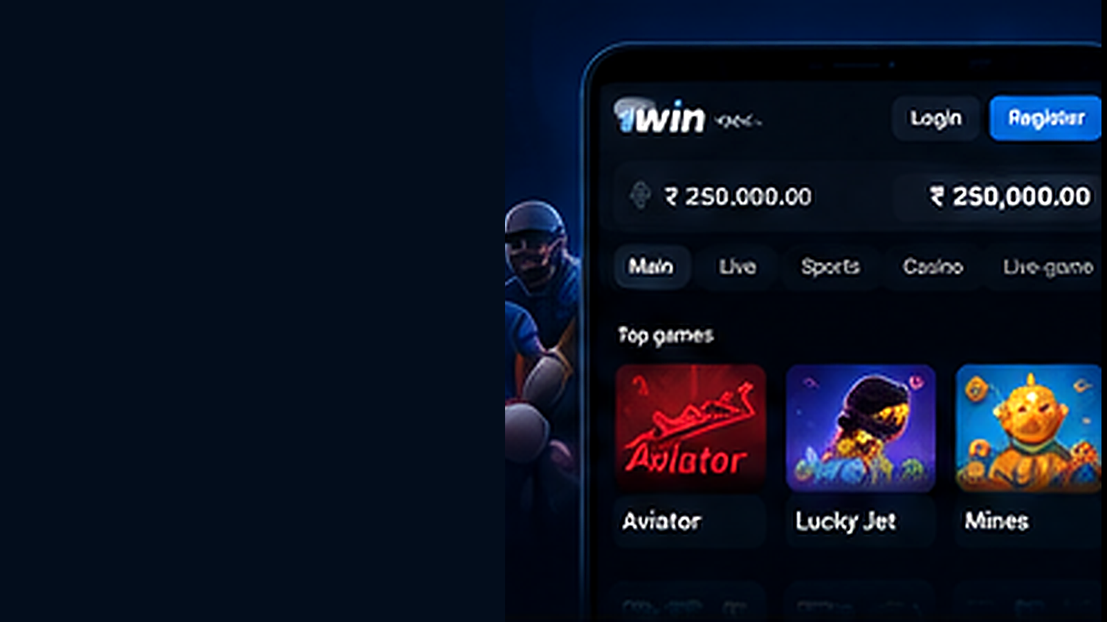 1win online casino ve spor bahisleri Türkiye interface preview without country text
